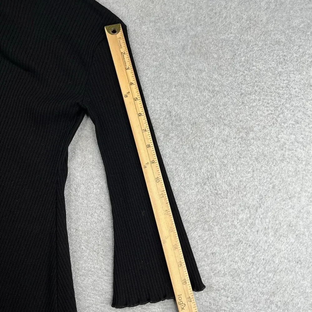 Old Navy Youth Girls Long Sleeve Dress Stretch Black Ribbed Collar Casual Size S